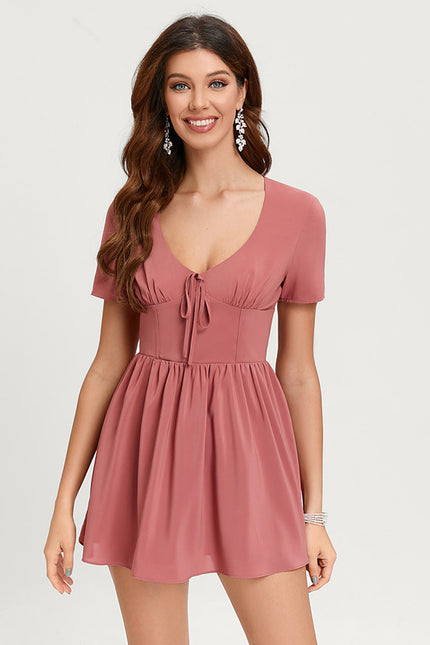 Robe Trapèze Verte Florale - gallery 3