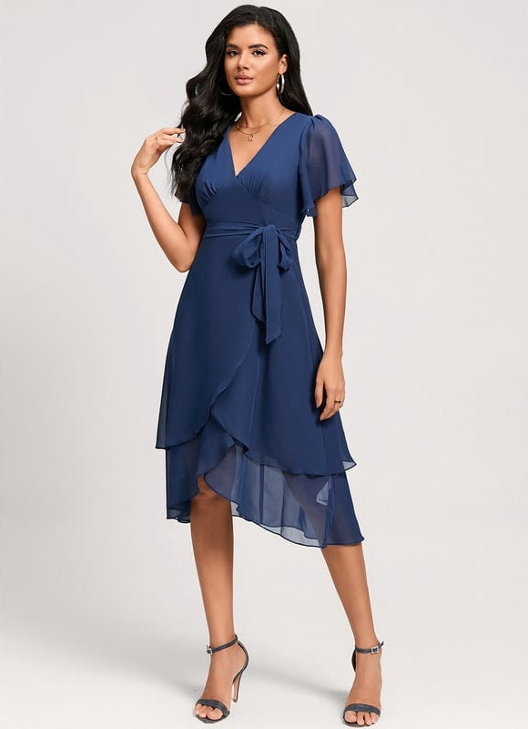 Robe Trapèze Flottante Verte - gallery 4