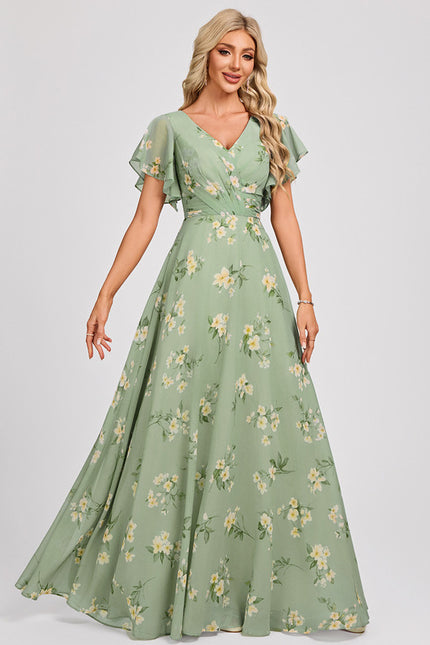 Robe Trapèze Mousseline Fendue