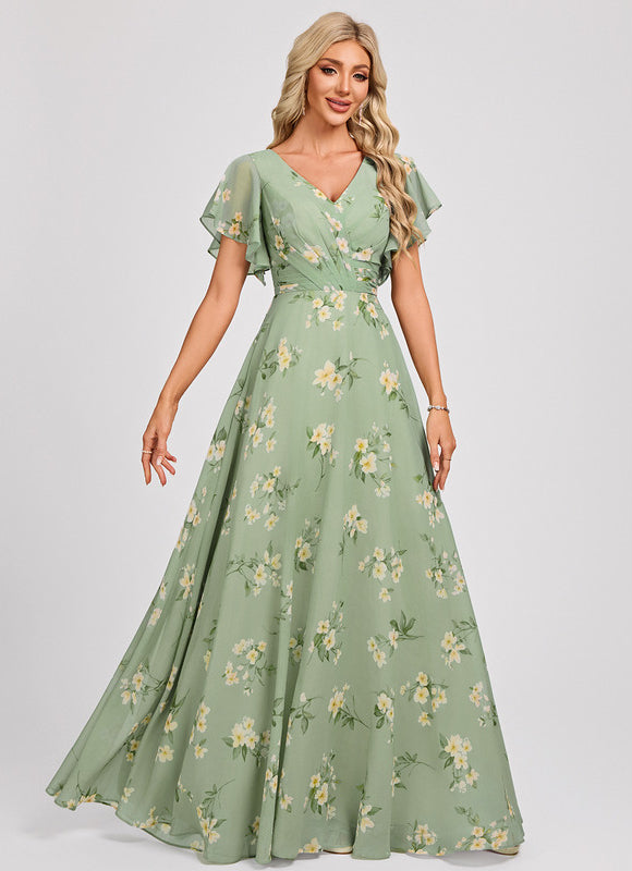 Robe Trapèze Mousseline Fendue