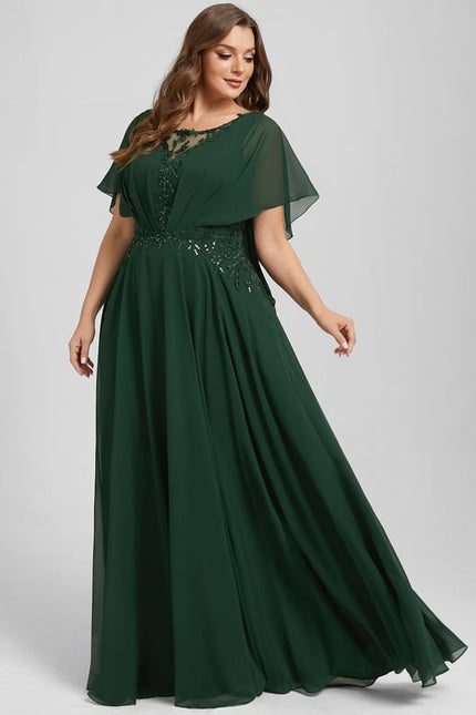 Robe Trapèze Élévation Émeraude - gallery 9