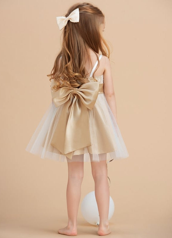 Robe Trapèze Crème Dentelle Tulle<Br> - gallery 3