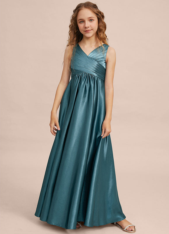 Robe Trapèze Satinée Longue Émeraude - gallery 6