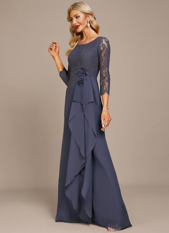 Robe Trapèze Bleue Vintage Soirée - gallery 1