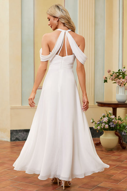 Robe Trapèze Éthérée Blanche - gallery 5