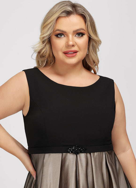 Robe Trapèze Noir Or Mov};U``` - gallery 5