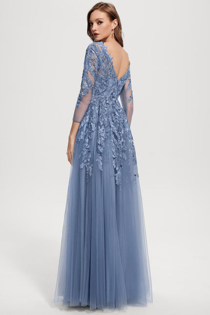 Robe Trapèze Élégance Grise Tulle - gallery 5