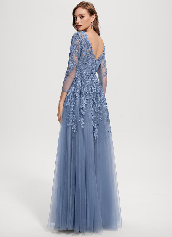 Robe Trapèze Élégance Grise Tulle - gallery 5