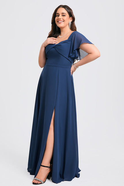 Robe Trapèze Mousseline Fendue - gallery 8