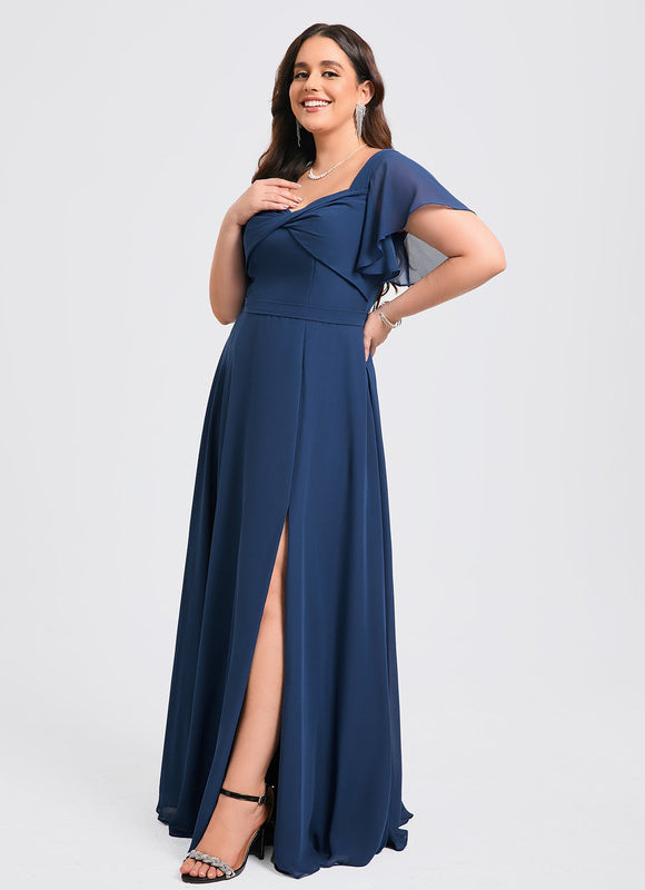Robe Trapèze Mousseline Fendue - gallery 8