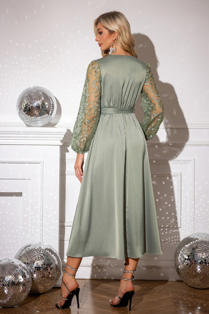 Robe Trapèze Lueur Émeraude - gallery 1