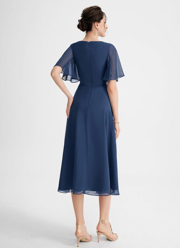 Robe Trapèze Flottante Verte - gallery 5