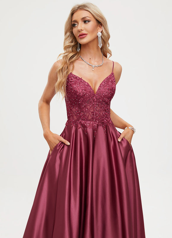 Robe Trapèze Bordeaux Brillant - gallery 3