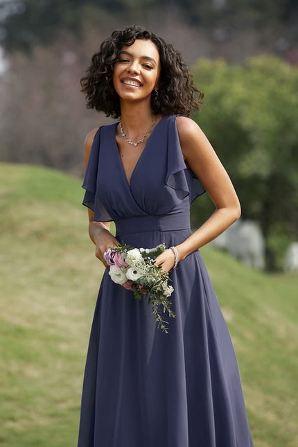 Robe Trapèze Longue Beige Élégante - gallery 8