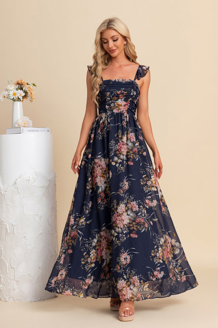 Robe Trapèze Nuit Florale Évasée