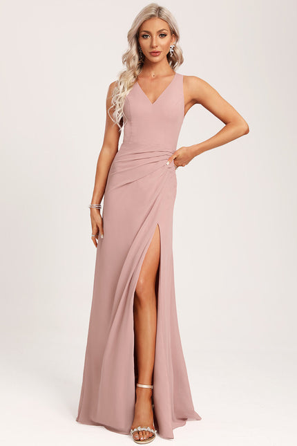 Robe Trapèze Mousseline Fendue - gallery 3