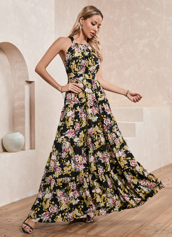 Robe Trapèze Fleurie Éclatante