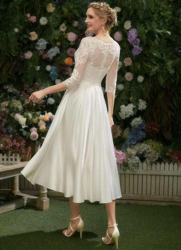 Robe Trapèze Éclat Satiné Floral - gallery 1