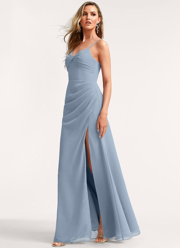 Robe Trapèze Longue Beige Élégante - gallery 4