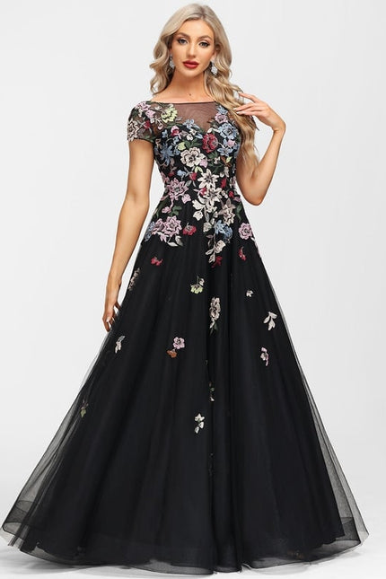 Robe Trapèze Rêve Floral Noir
