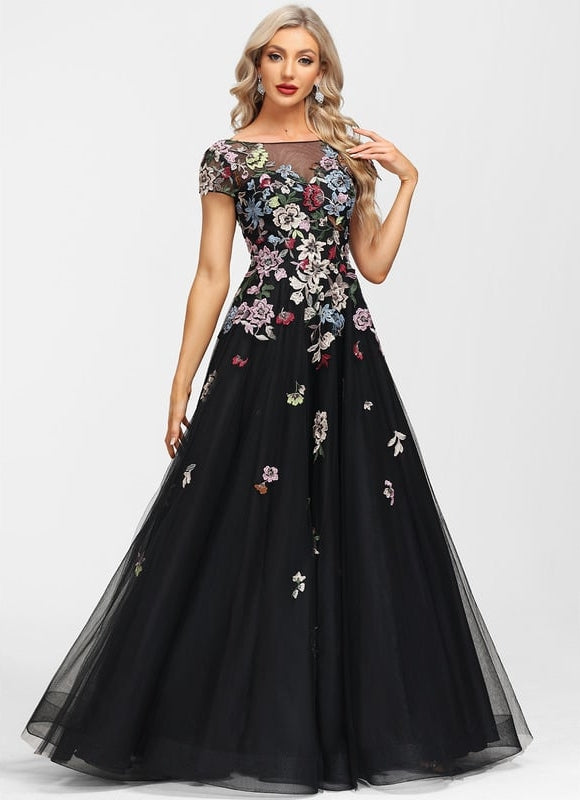 Robe Trapèze Rêve Floral Noir