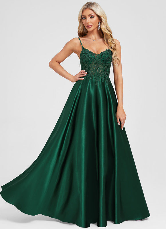 Robe Trapèze Éclat Émeraude Flottant - gallery 3