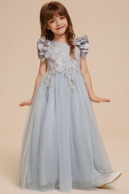 Robe Trapèze Tulle Fleurie - gallery 4
