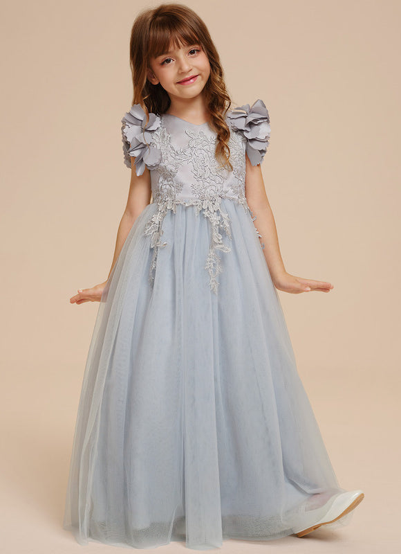 Robe Trapèze Tulle Fleurie - gallery 4