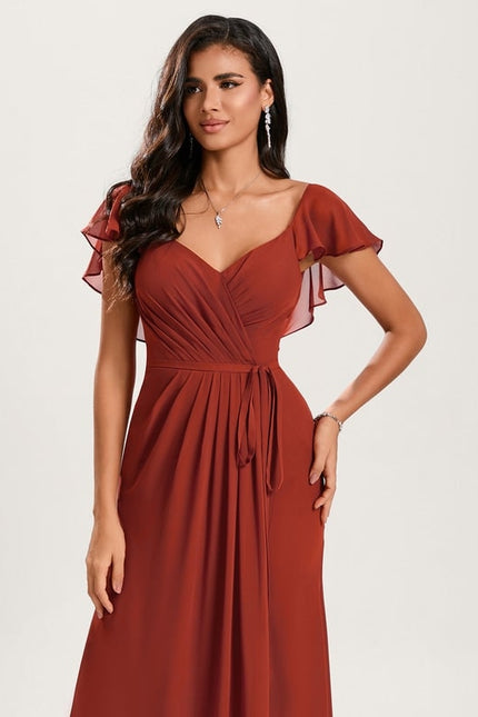 Robe Trapèze Mousseline Fendue - gallery 2