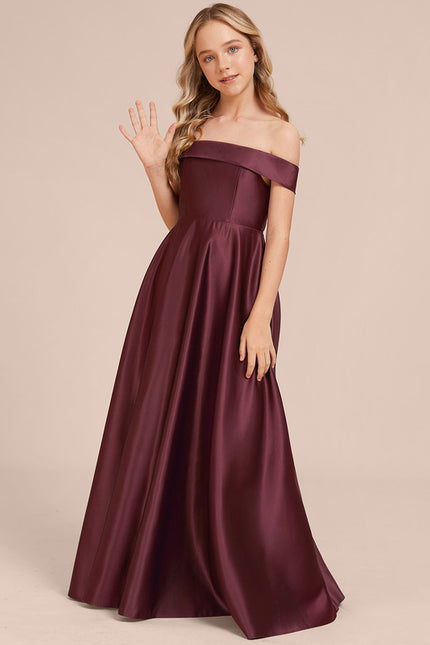 Robe Trapèze Satin Bordeaux Chic - gallery 5