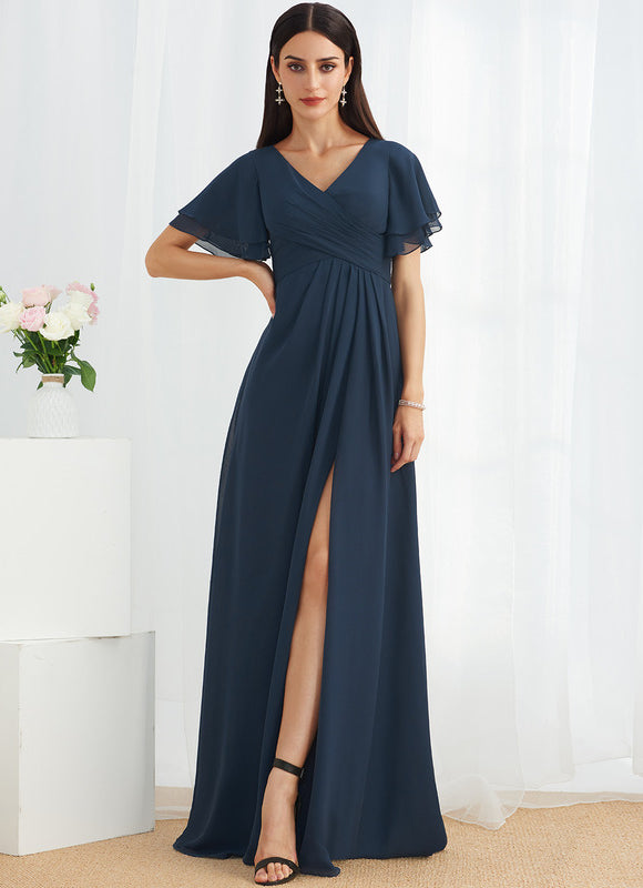 Robe Trapèze Longue Beige Élégante