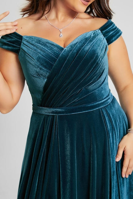 Robe Trapèze Velours Émeraude - gallery 8