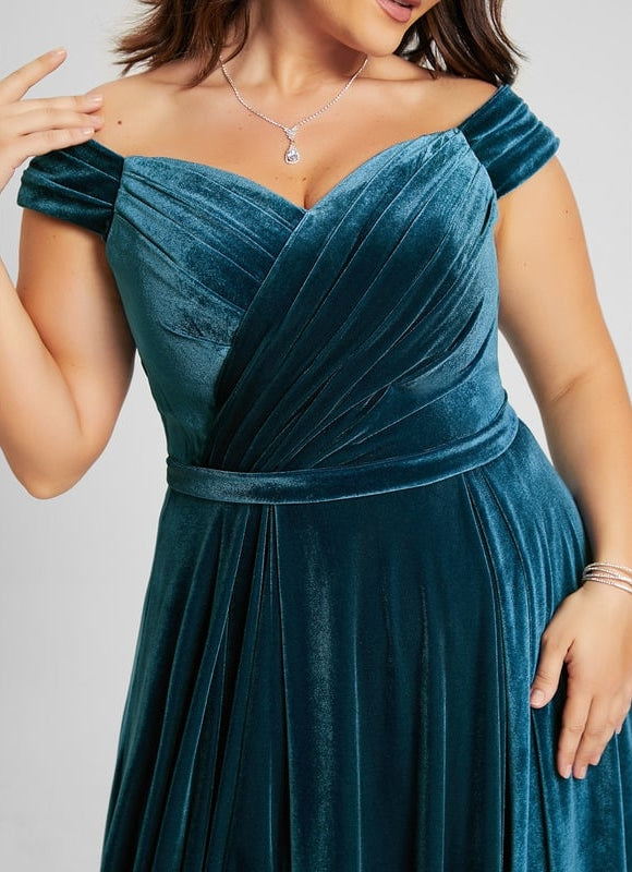 Robe Trapèze Velours Émeraude - gallery 8