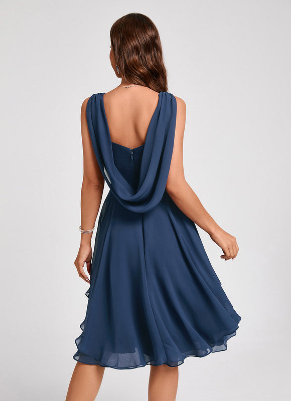 Robe Trapèze Drapé Élégant Chic - gallery 7