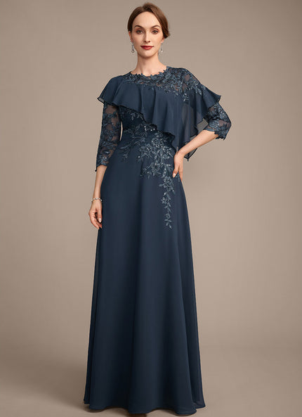 Robe Trapèze Marine Florale