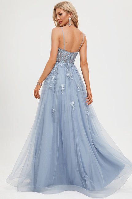 Robe Trapèze Tulle Azur Éthéré - gallery 4