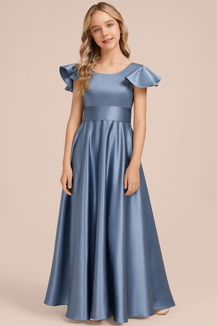 Robe Trapèze Satin Ciel Doux - gallery 1