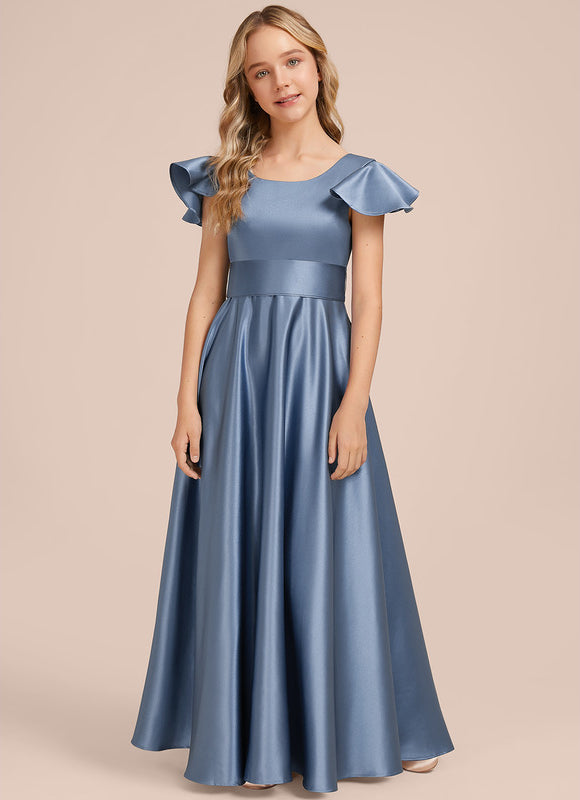 Robe Trapèze Satin Ciel Doux - gallery 1