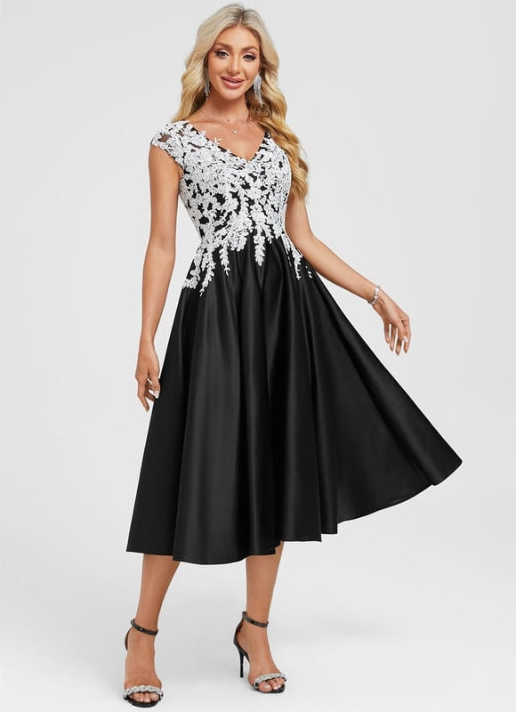 Robe Trapèze Dentelle Noire - gallery 5