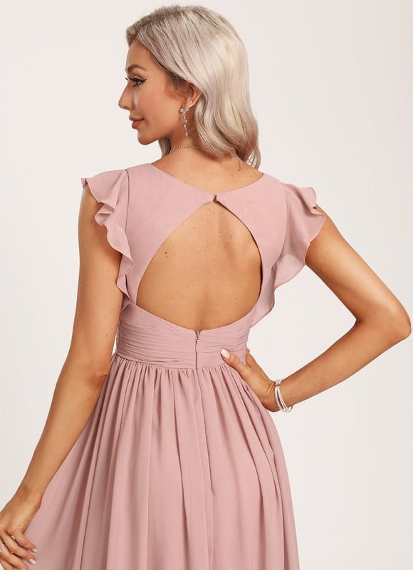 Robe Trapèze Mousseline Fendue - gallery 3