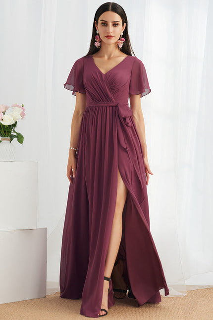 Robe Trapèze Longue Beige Élégante