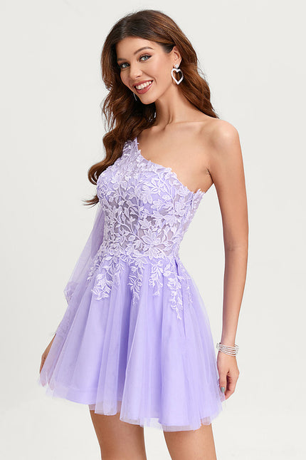 Robe Trapèze Lavande Éclatante - gallery 1