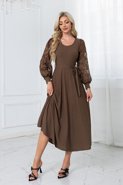 Robe Trapèze Châtaigne Élégante