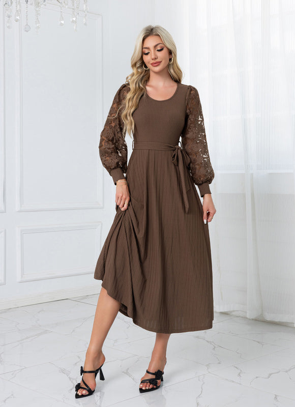 Robe Trapèze Châtaigne Élégante