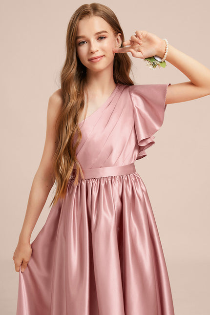 Robe Trapèze Satinée Lilas - gallery 4