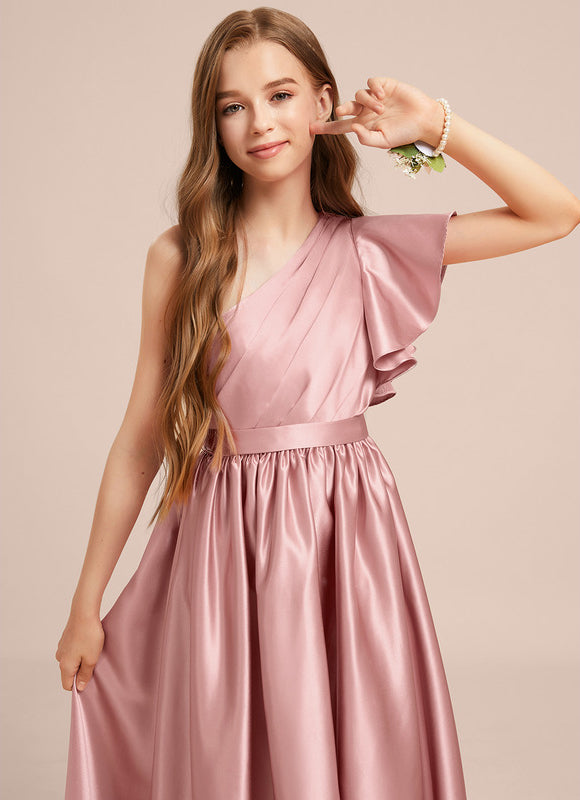 Robe Trapèze Satinée Lilas - gallery 4