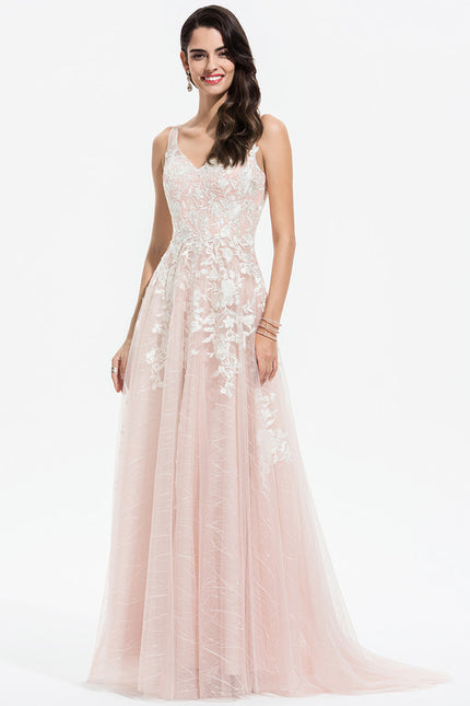 Robe Trapèze Blush Nude Avec Tulle