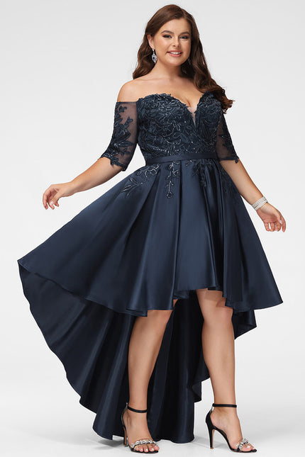 Robe Trapèze Élégance Marine Éclatante - gallery 7