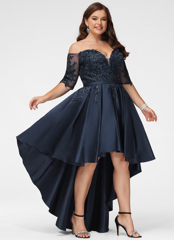 Robe Trapèze Élégance Marine Éclatante - gallery 7