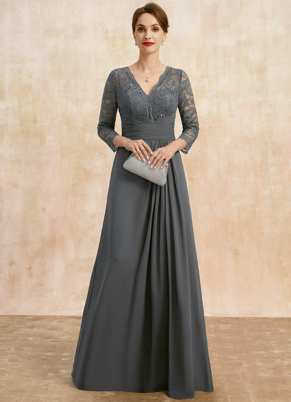 Robe Trapèze Gris Élégance Drapée - gallery 1